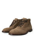 Dolce & Gabbana Elegant Leather Ankle Lace-Up Boots