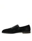 Dolce & Gabbana Elegant Black Velor Loafers for the Discerning Gentleman