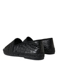 Dolce & Gabbana Exotic Black Leather Espadrilles
