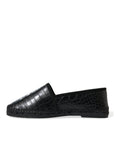 Dolce & Gabbana Exotic Black Leather Espadrilles