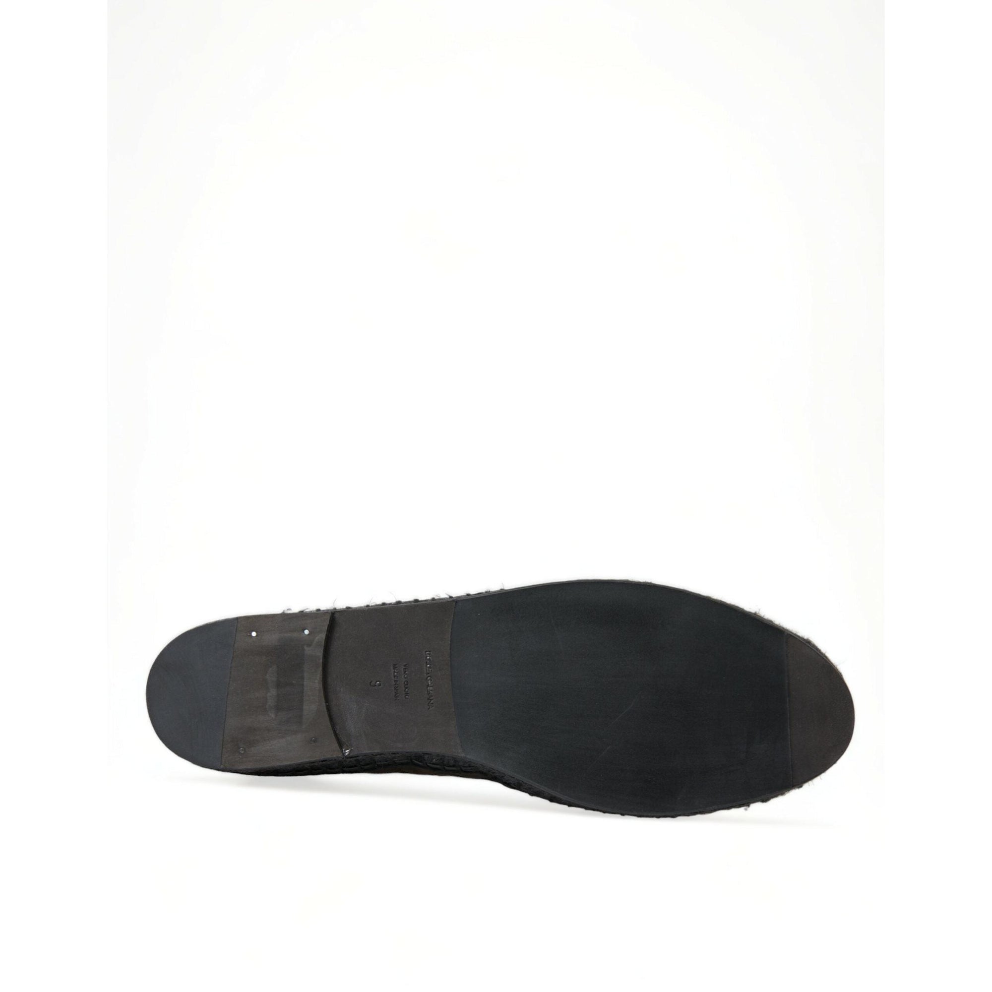 Dolce & Gabbana Exotic Black Leather Espadrilles