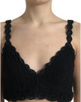 Dolce & Gabbana Elegant Black Crochet Corset Top
