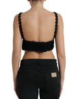 Dolce & Gabbana Elegant Black Crochet Corset Top