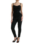 Dolce & Gabbana Elegant Black Silk Lace Tank Top