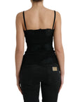 Dolce & Gabbana Elegant Black Silk Lace Tank Top