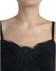 Dolce & Gabbana Elegant Black Silk Lace Tank Top