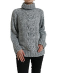 Dolce & Gabbana Elegant Gray Cashmere Blend Turtleneck Pullover