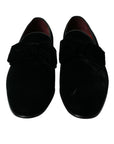 Dolce & Gabbana Elegant Black Velvet Loafers - Men's Luxury Footwear