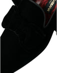 Dolce & Gabbana Elegant Black Velvet Loafers - Men's Luxury Footwear