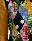 Dolce & Gabbana Elegant Patchwork Henley Silk Blend Sweater