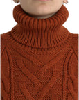Dolce & Gabbana Elegant Brown Turtleneck Wool Sweater