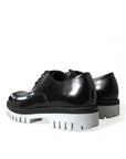 Dolce & Gabbana Sophisticated Black and White Leather Derby Shoes