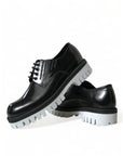 Dolce & Gabbana Sophisticated Black and White Leather Derby Shoes