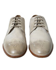Dolce & Gabbana Elegant White Calfskin Derby Shoes