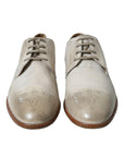 Dolce & Gabbana Elegant White Calfskin Derby Shoes