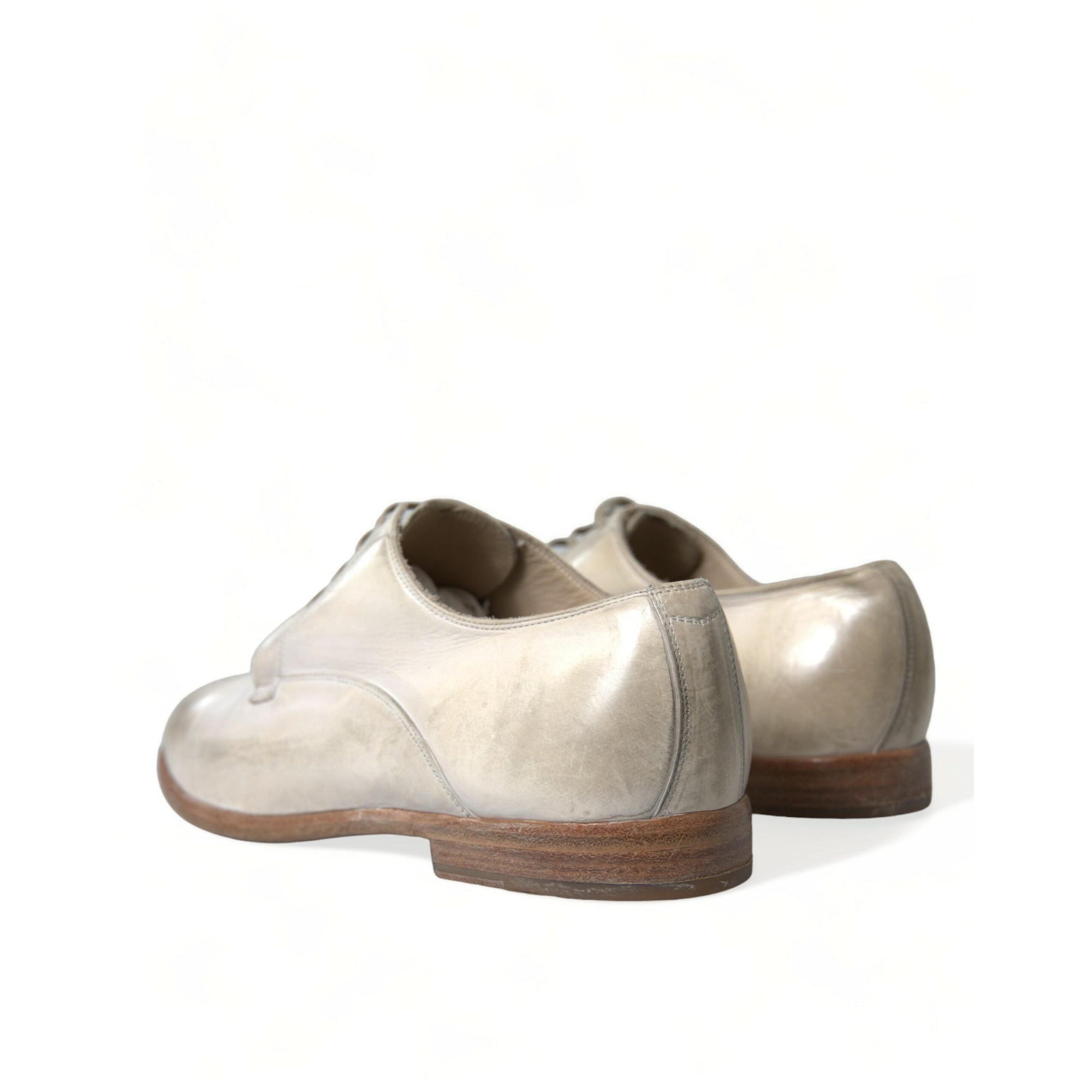 Dolce & Gabbana Elegant White Calfskin Derby Shoes
