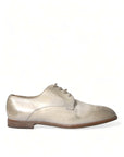 Dolce & Gabbana Elegant White Calfskin Derby Shoes
