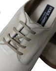 Dolce & Gabbana Elegant White Calfskin Derby Shoes