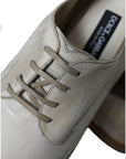 Dolce & Gabbana Elegant White Calfskin Derby Shoes