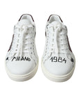 Dolce & Gabbana Exclusive White Bordeaux Low Top Sneakers