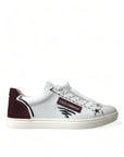Dolce & Gabbana Exclusive White Bordeaux Low Top Sneakers