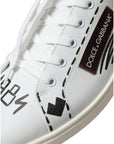 Dolce & Gabbana Exclusive White Bordeaux Low Top Sneakers