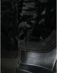 Dolce & Gabbana Sleek Black Shearling Mid Calf Boots