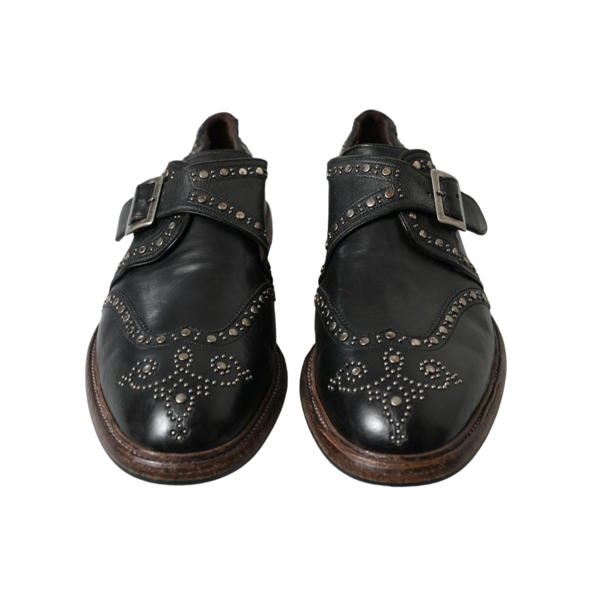 Dolce & Gabbana Elegant Calfskin Leather Monk Straps