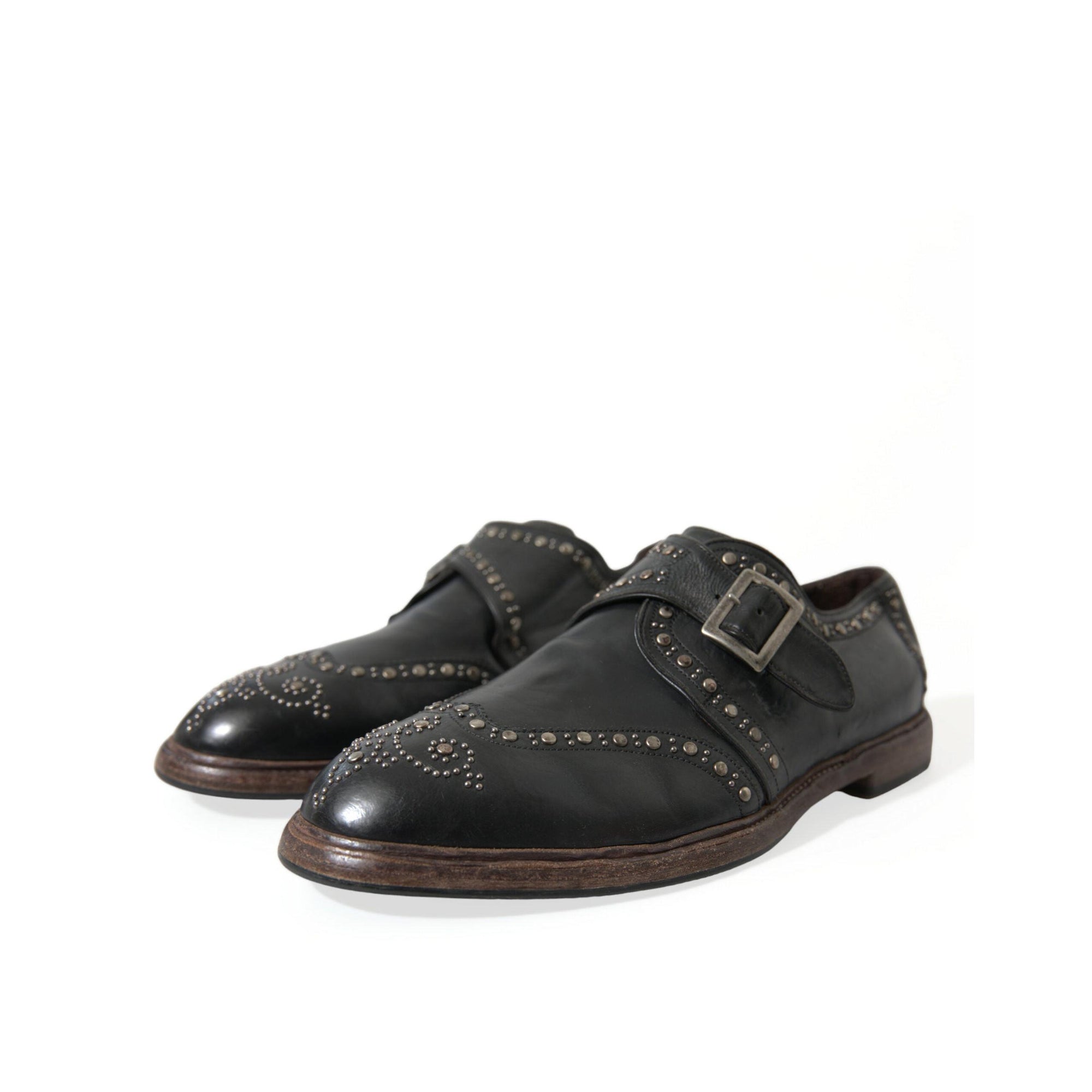 Dolce & Gabbana Elegant Calfskin Leather Monk Straps