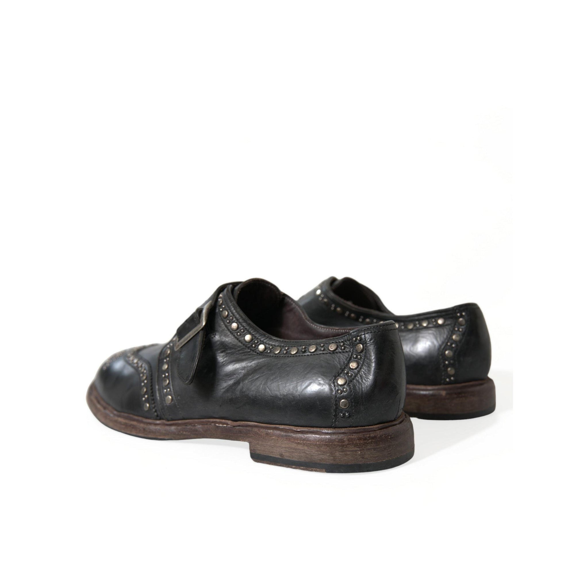Dolce & Gabbana Elegant Calfskin Leather Monk Straps