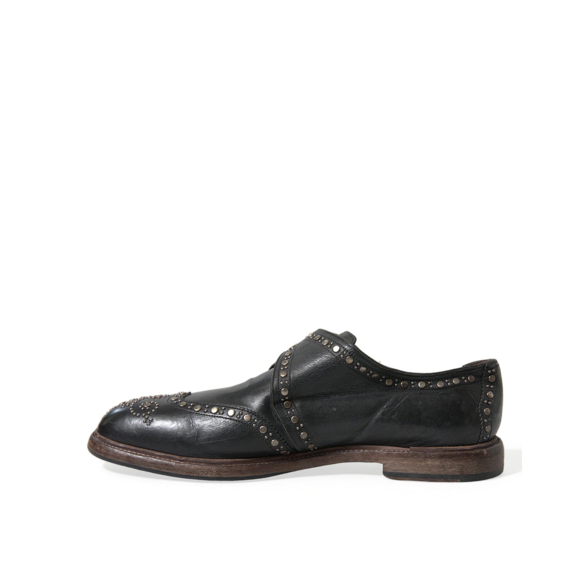 Dolce & Gabbana Elegant Calfskin Leather Monk Straps