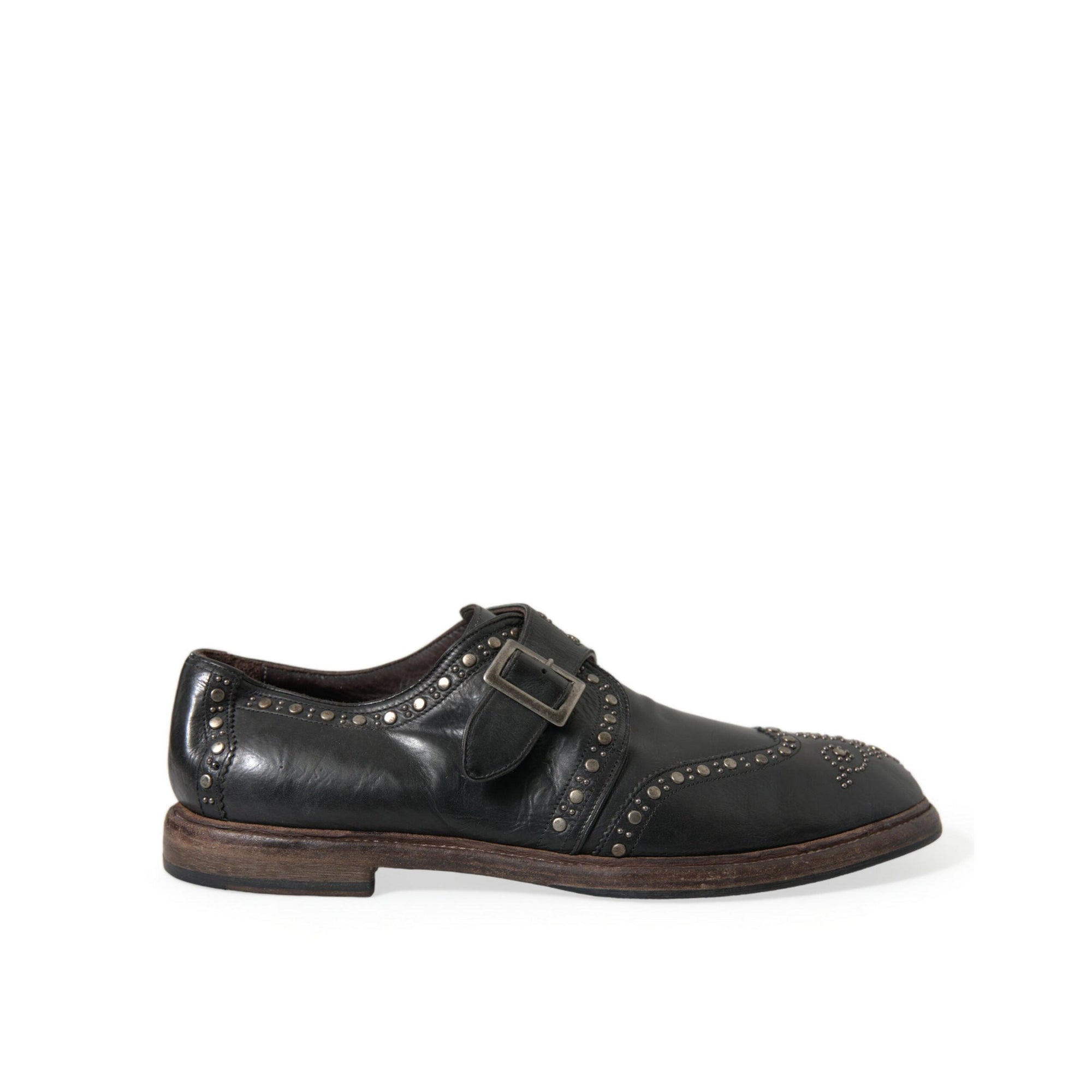 Dolce & Gabbana Elegant Calfskin Leather Monk Straps
