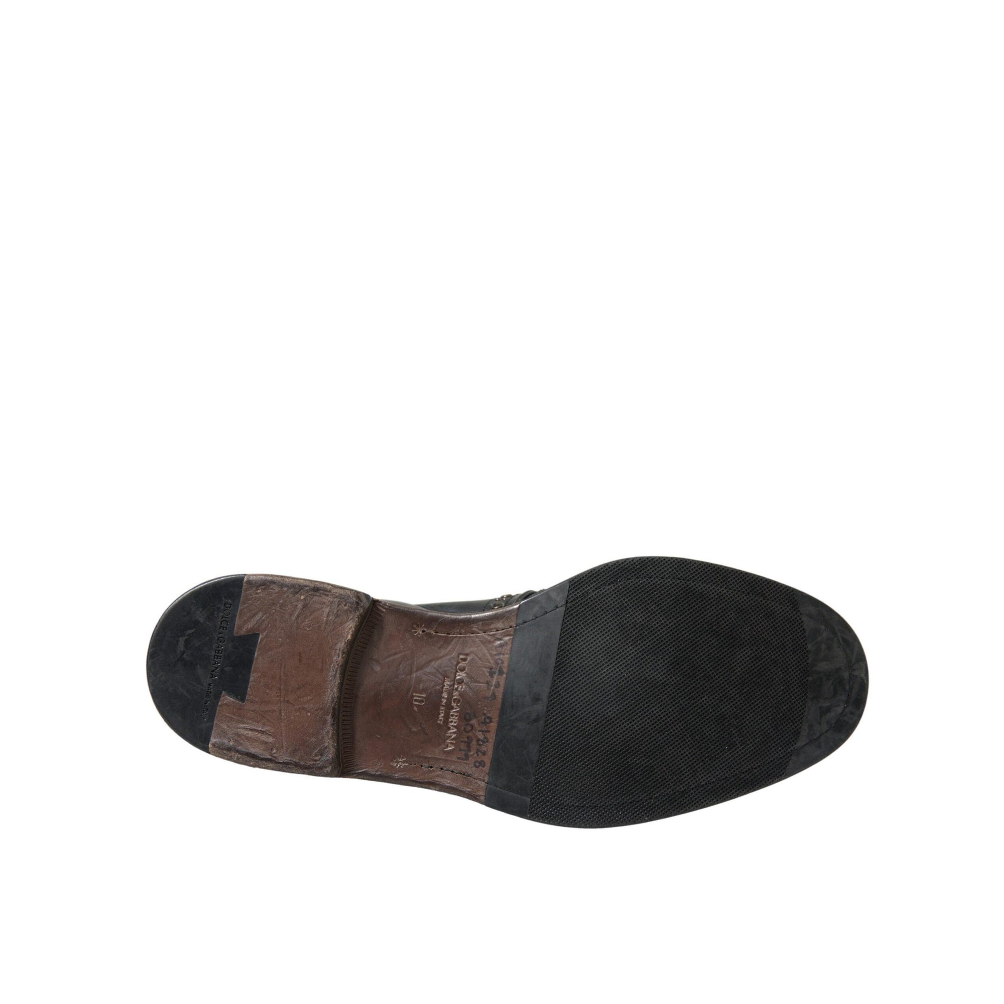 Dolce & Gabbana Elegant Calfskin Leather Monk Straps