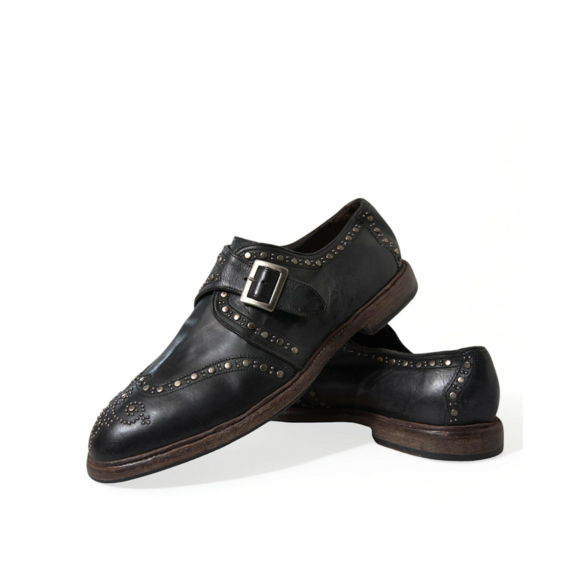 Dolce & Gabbana Elegant Calfskin Leather Monk Straps
