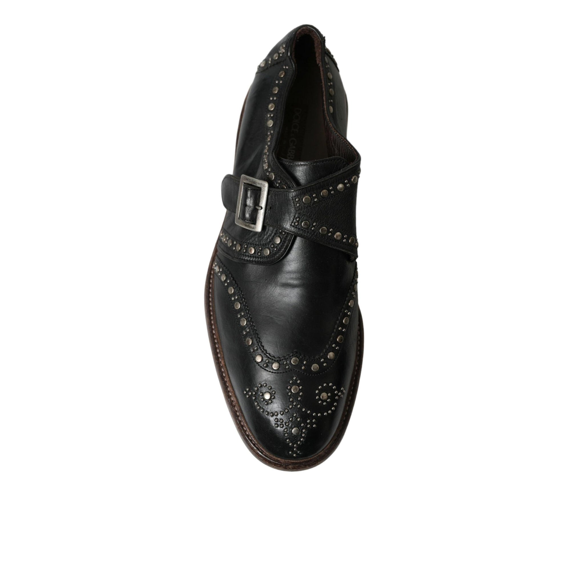 Dolce & Gabbana Elegant Calfskin Leather Monk Straps