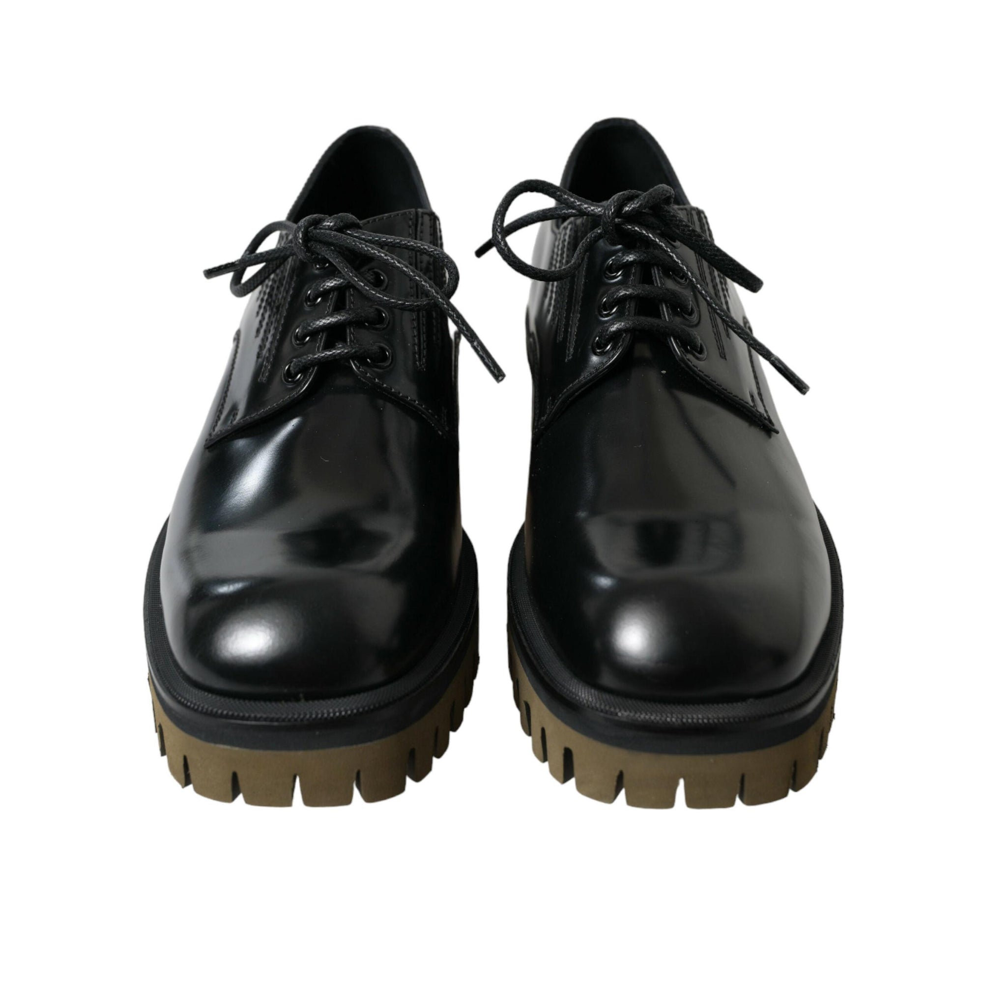 Dolce & Gabbana Elegant Black Leather Derby Dress Shoes