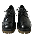 Dolce & Gabbana Elegant Black Leather Derby Dress Shoes