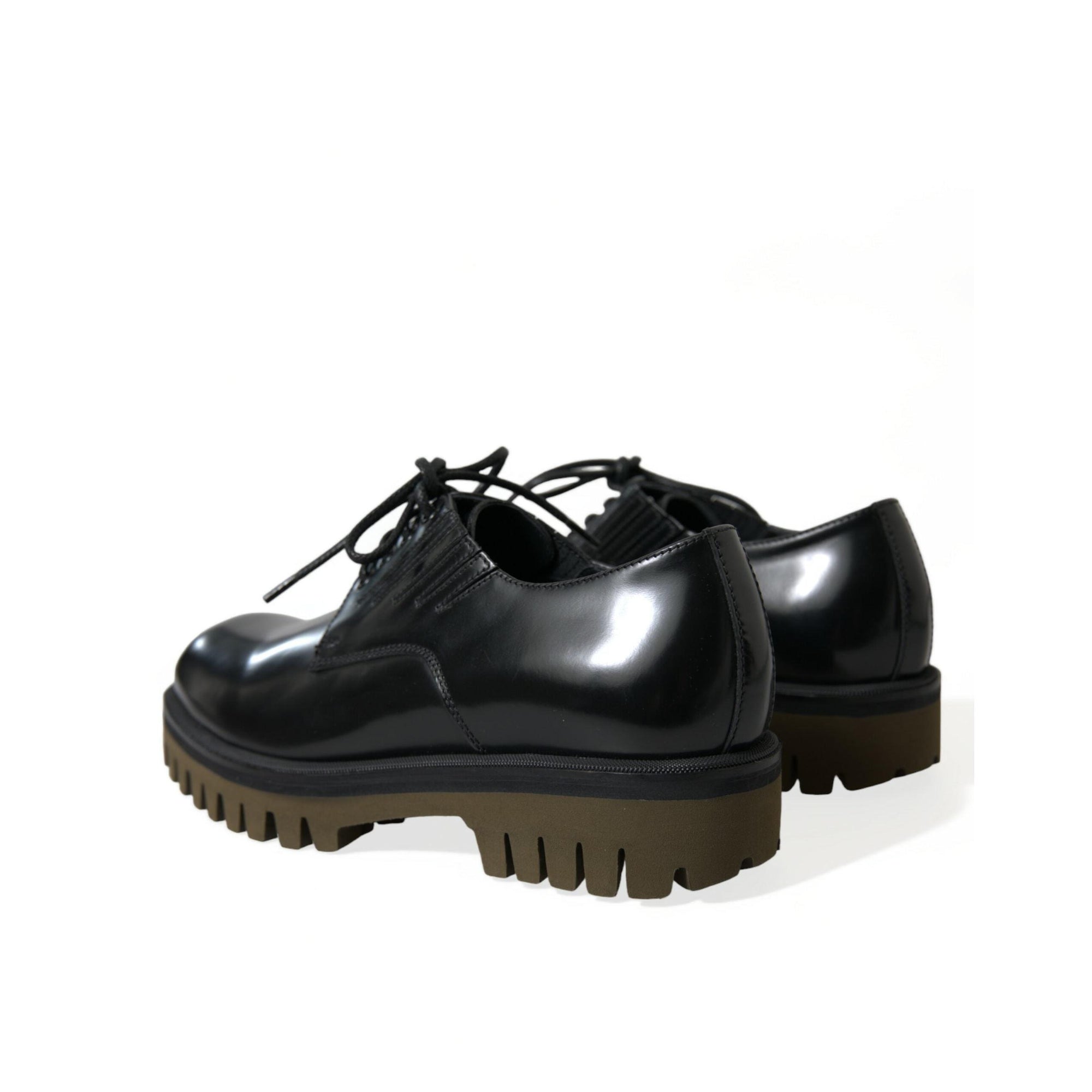 Dolce & Gabbana Elegant Black Leather Derby Dress Shoes