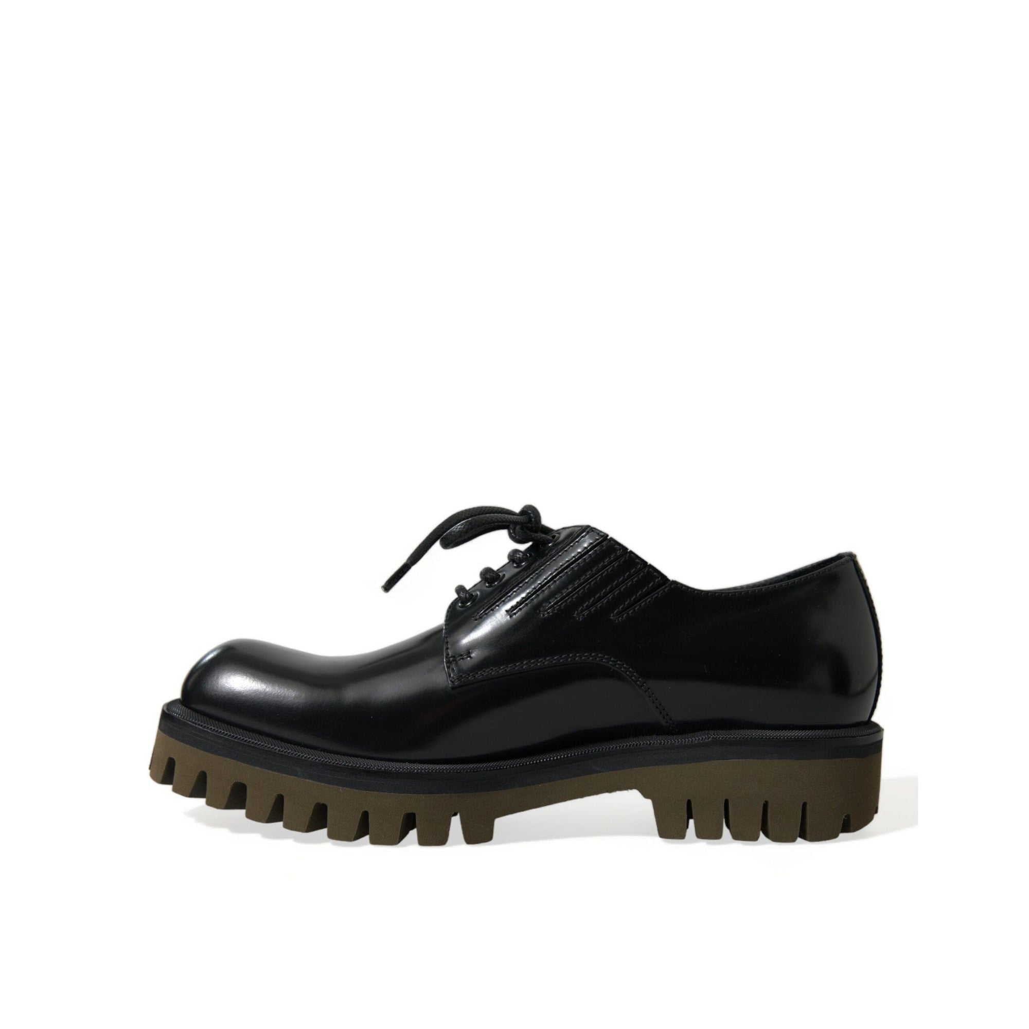 Dolce & Gabbana Elegant Black Leather Derby Dress Shoes