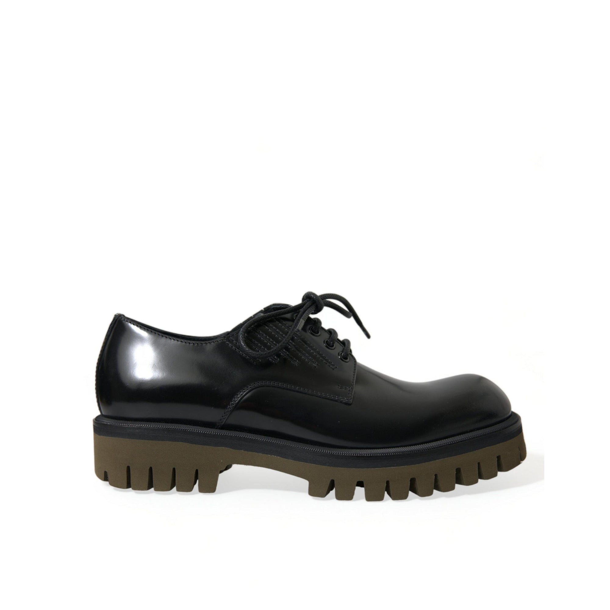 Dolce & Gabbana Elegant Black Leather Derby Dress Shoes