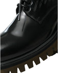 Dolce & Gabbana Elegant Black Leather Derby Dress Shoes