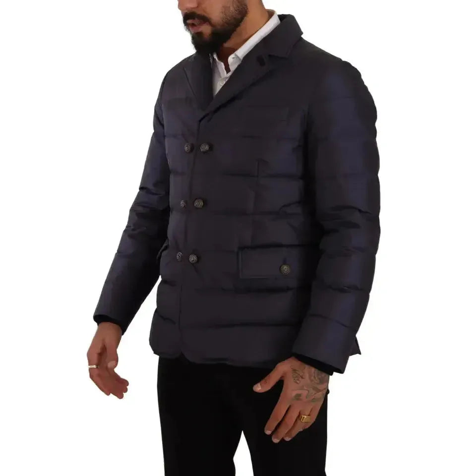 Dolce & Gabbana Elegant Dark Blue Silk Blend Jacket