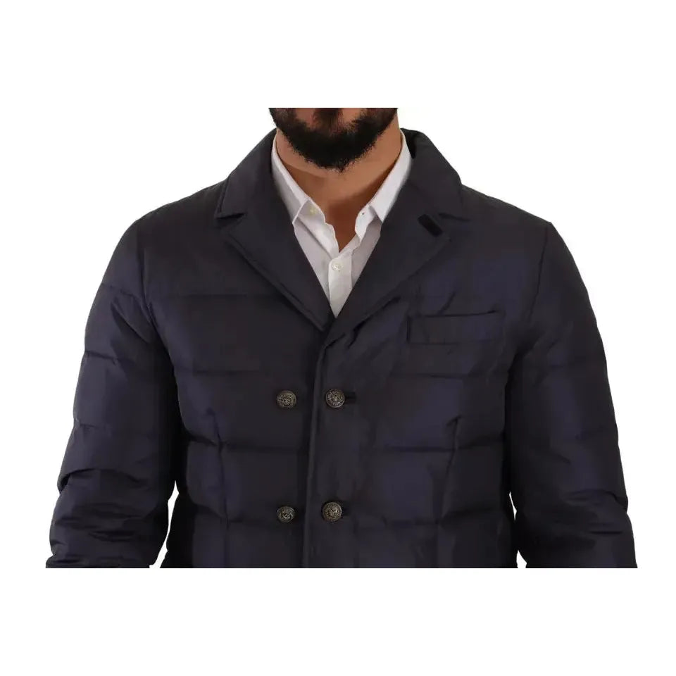 Dolce & Gabbana Elegant Dark Blue Silk Blend Jacket