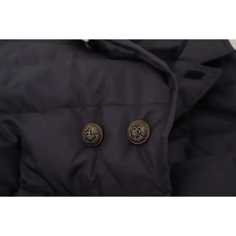 Dolce & Gabbana Elegant Dark Blue Silk Blend Jacket