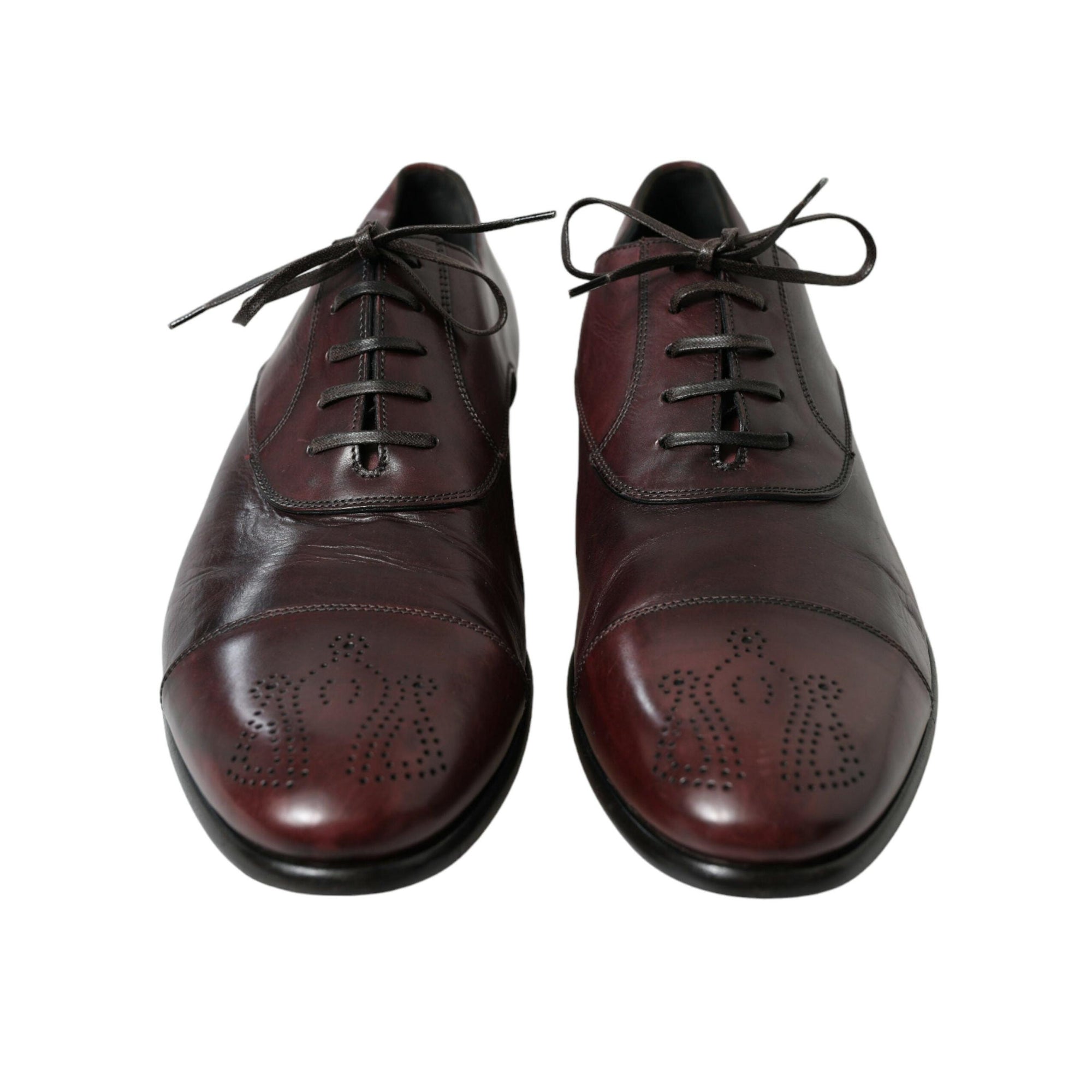Dolce & Gabbana Elegant Burgundy Leather Derby Shoes