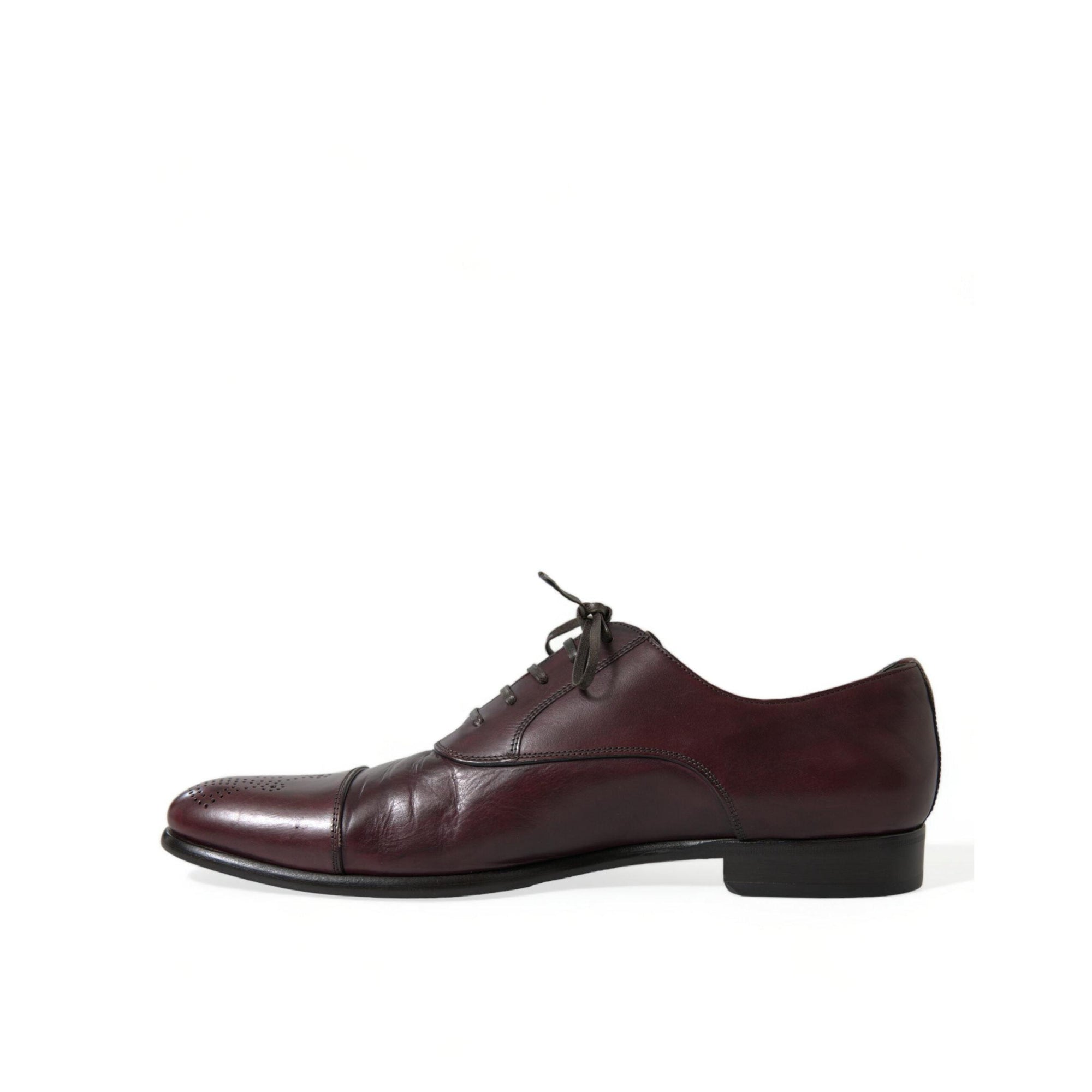 Dolce & Gabbana Elegant Burgundy Leather Derby Shoes