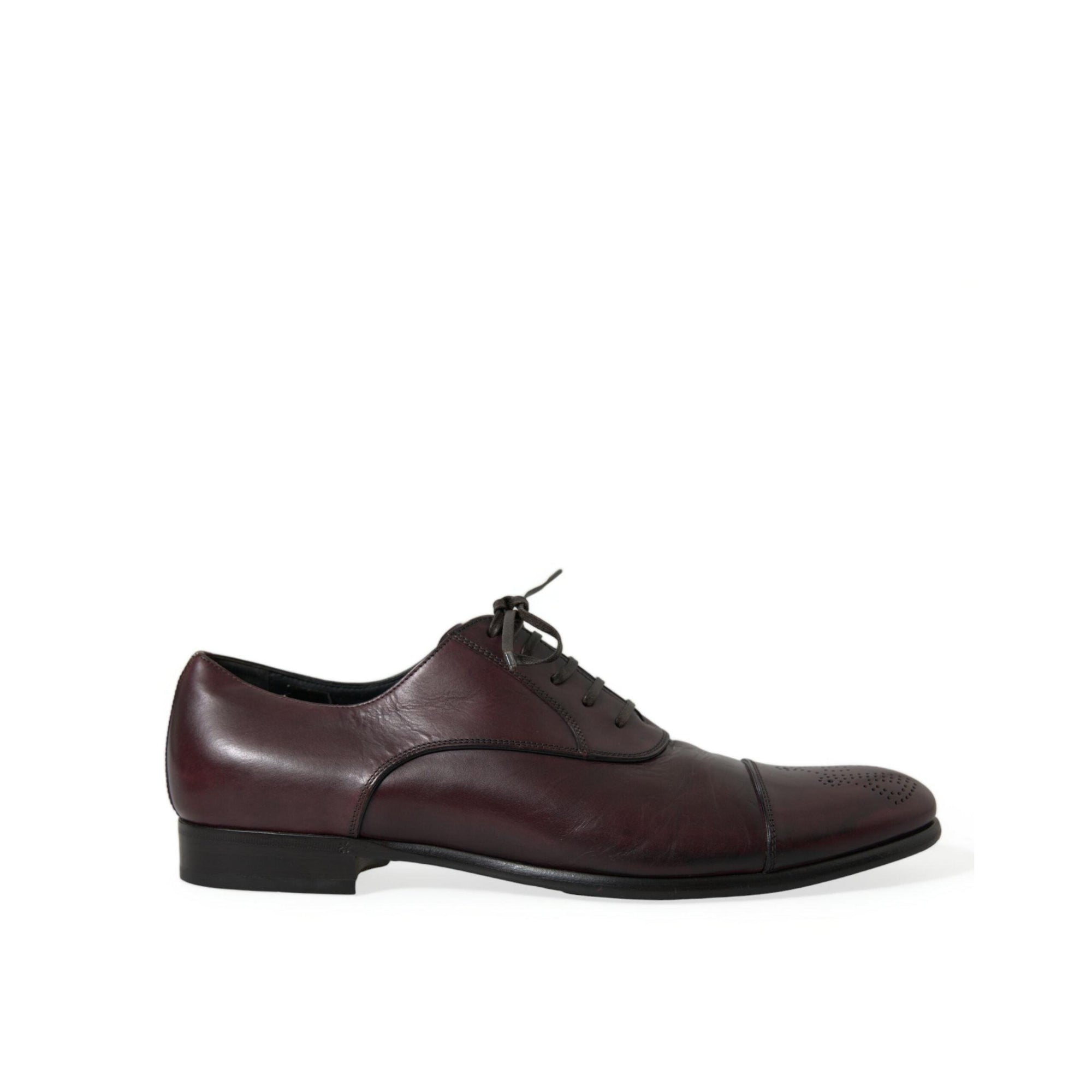 Dolce & Gabbana Elegant Burgundy Leather Derby Shoes