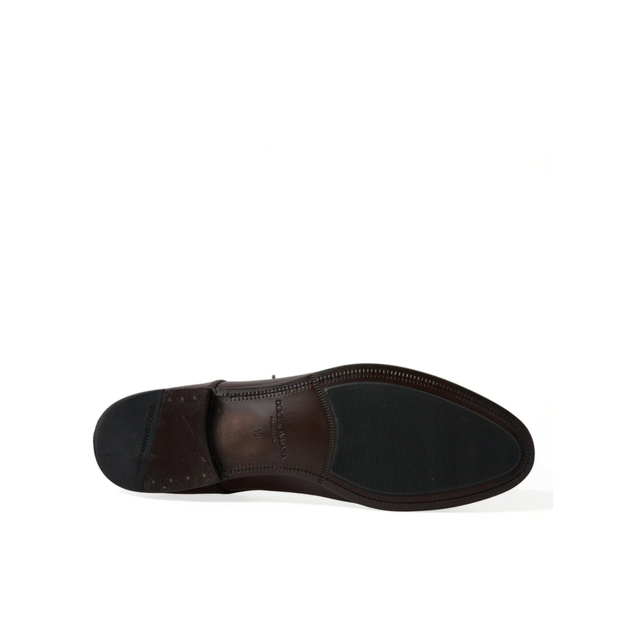 Dolce & Gabbana Elegant Burgundy Leather Derby Shoes