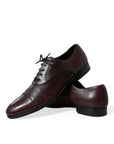 Dolce & Gabbana Elegant Burgundy Leather Derby Shoes