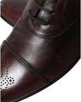 Dolce & Gabbana Elegant Burgundy Leather Derby Shoes